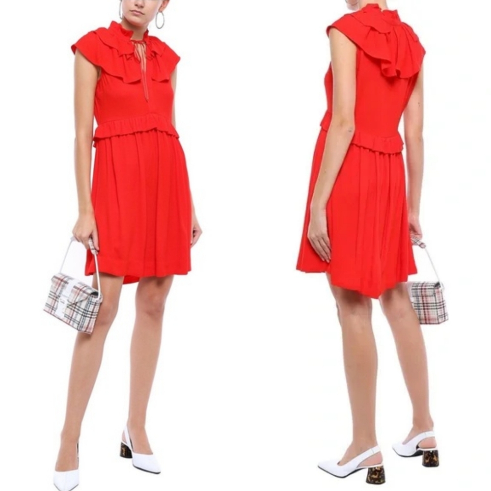 Maje Rutta Ruffled Crepe Mini Dress - Picture 14 of 15
